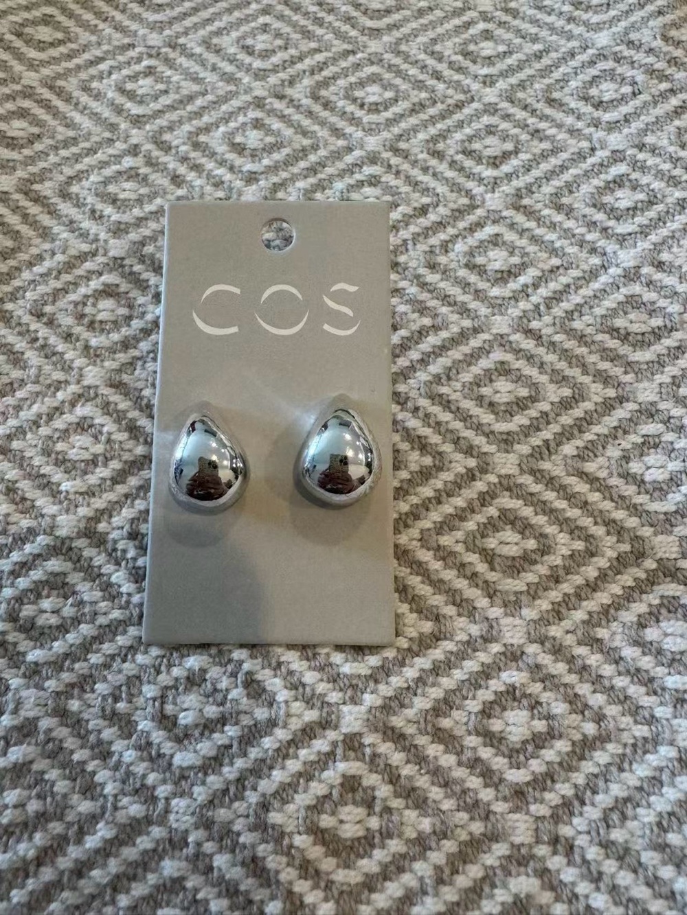 COS Silver Teardrop Stud Earrings